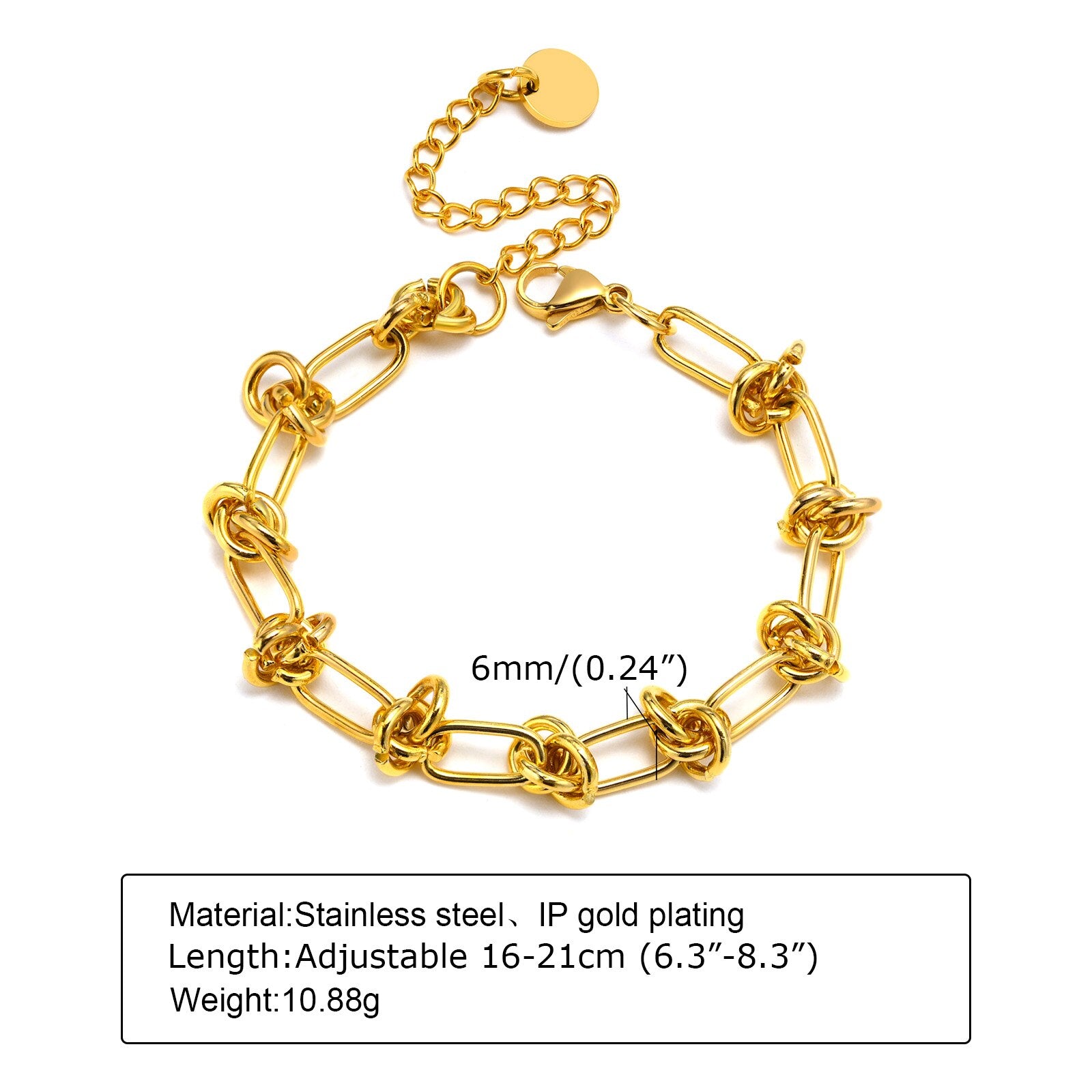 Men's Stainless Steel Link Chain Toggle-Clasps Round Bracelets