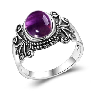 Women's 100% 925 Sterling Silver Amethyst Channel Setting Ring