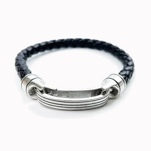 Men's 100% 925 Sterling Silver Geometric Pattern Trendy Bracelet