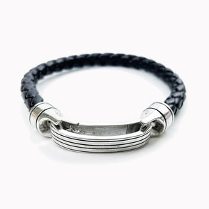 Men's 100% 925 Sterling Silver Round Pattern Trendy Wrap Bracelet