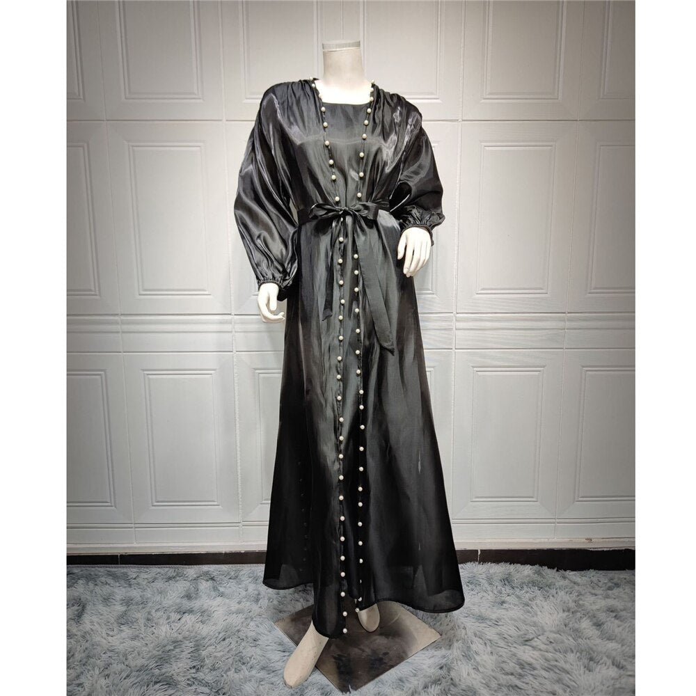 Women's Arabian Polyester Full Sleeve Plain Casual Long Abaya