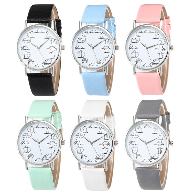 Women's Alloy Buckle Clasp Round Shape Waterproof Quartz Watch