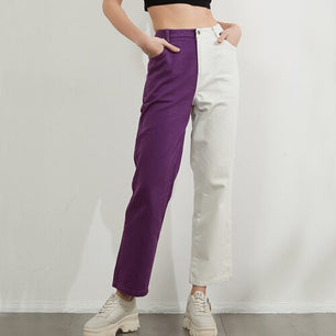 Women's Cotton Zipper Fly Closure Mid Waist Casual Wear Trousers