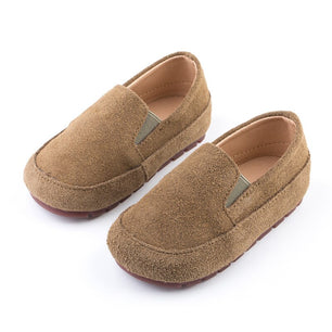 Kid's Genuine Leather Round Toe Slip-On Closure Solid Shoes