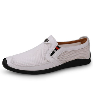 Men's Genuine Leather Pointed Toe Slip-On Closure Casual Shoes