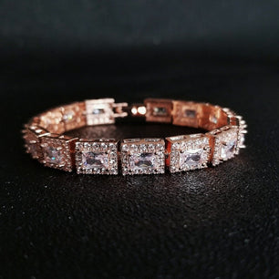 Women's Gold Filled Zircon Trendy Wedding Geometric Bracelet