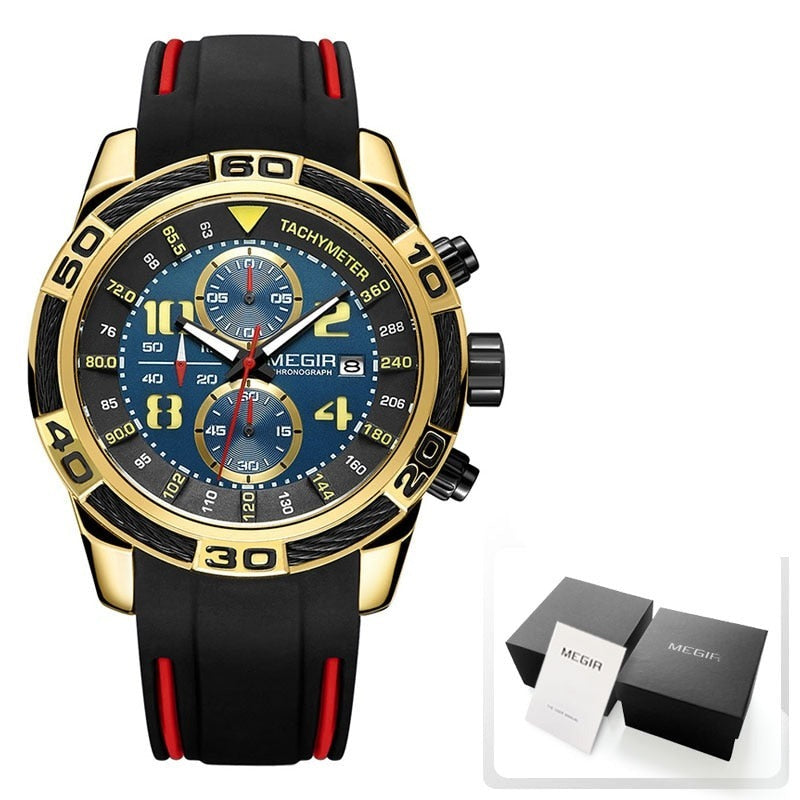 Men's Alloy Buckle Clasp Waterproof Quartz Trendy Round Watches