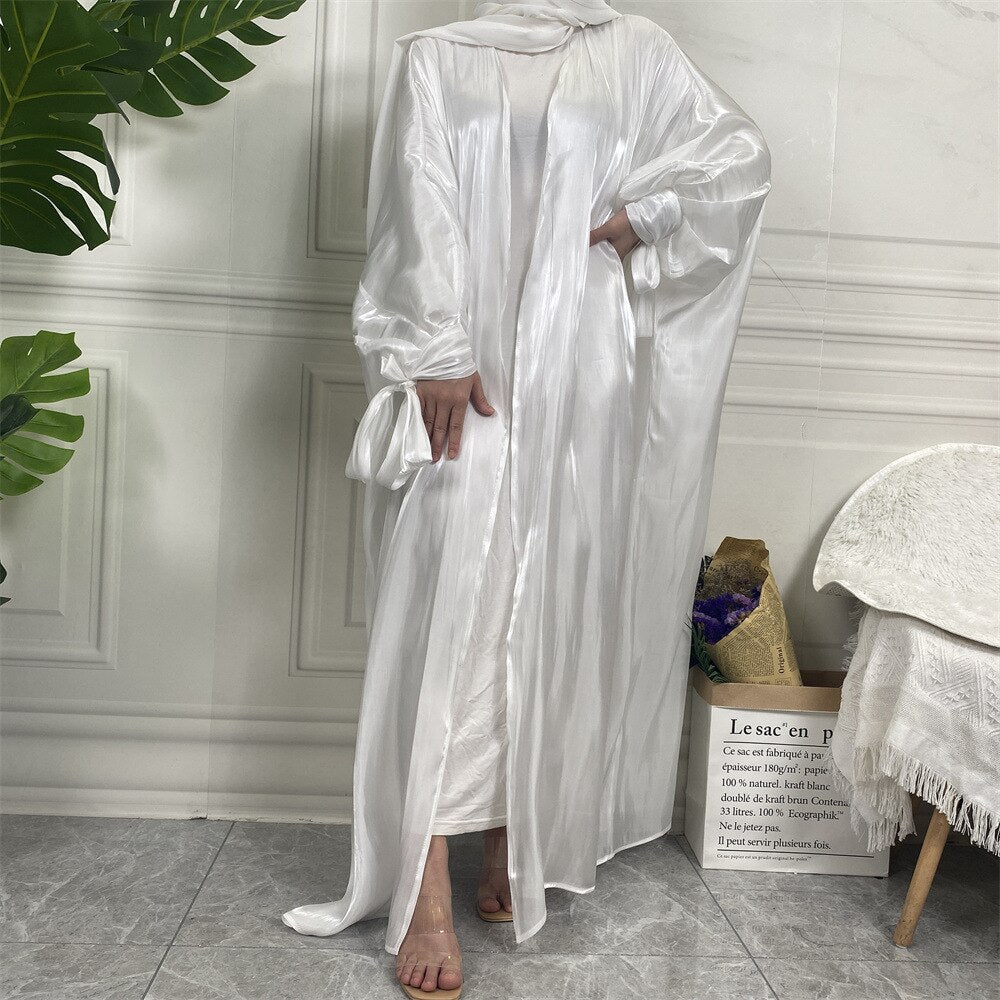 Women's Arabian Polyester Full Sleeve Elegant Trendy Open Abaya