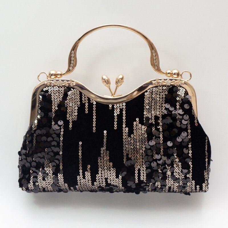 Women's PU Leather Hasp Closure Sequin Pattern Elegant Handbags