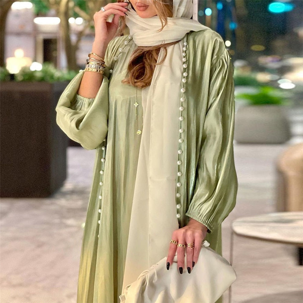 Women's Arabian Polyester Full Sleeve Plain Casual Long Abaya