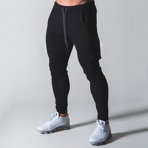 Men's Polyester Drawstring Closure Fitness Sport Wear Gym Trouser