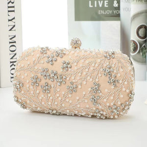 Women's Polyester Hasp Closure Rhinestone Vintage Party Bag