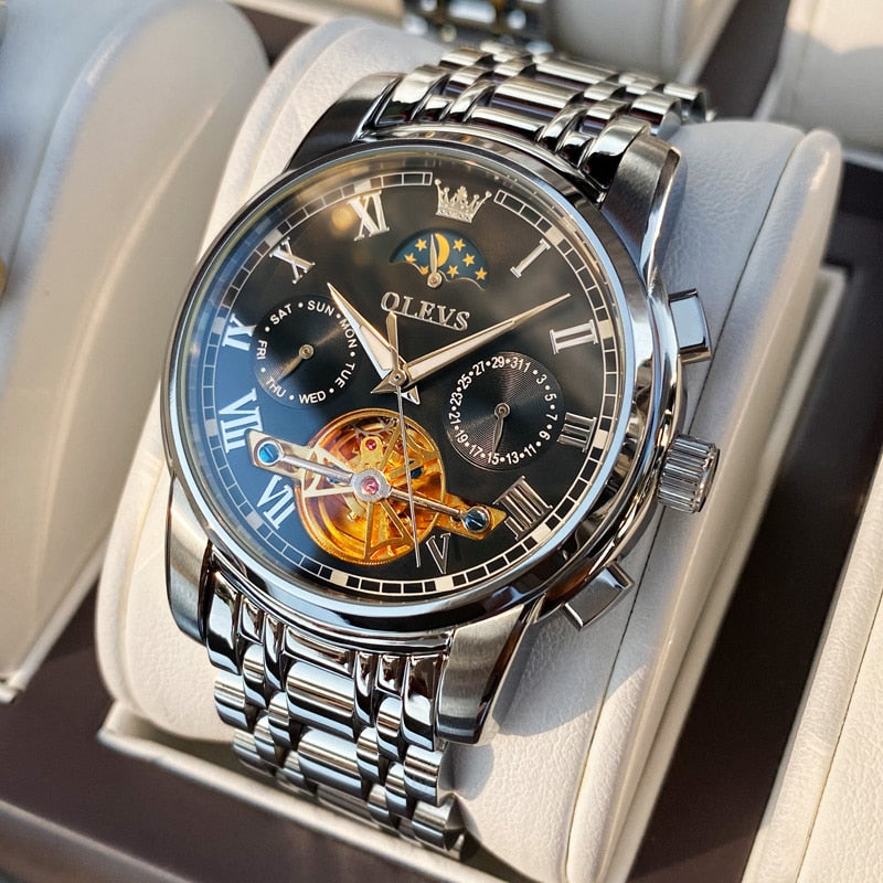 Men's Automatic Stainless Steel Mechanical Luxury Round Watches