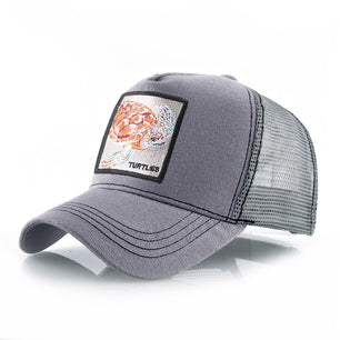 Men's Cotton Back Strap Baseball Animal Pattern Outdoor Mesh Cap