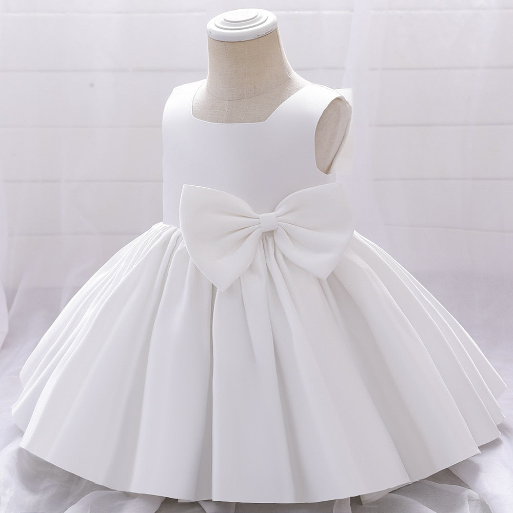 Kid's Polyester Square Neck Sleeveless Princess Wedding Dress