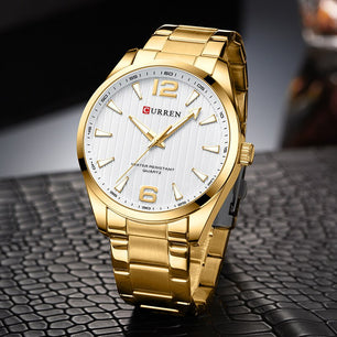 Men's Hardlex Bracelet Clasp Mechanical Round Pattern Watches