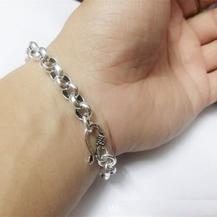 Women's 100% 925 Sterling Silver Round Link Chain Bracelet