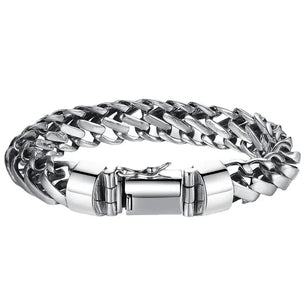 Men's 100% 925 Sterling Silver Geometric Pattern Classic Bracelet