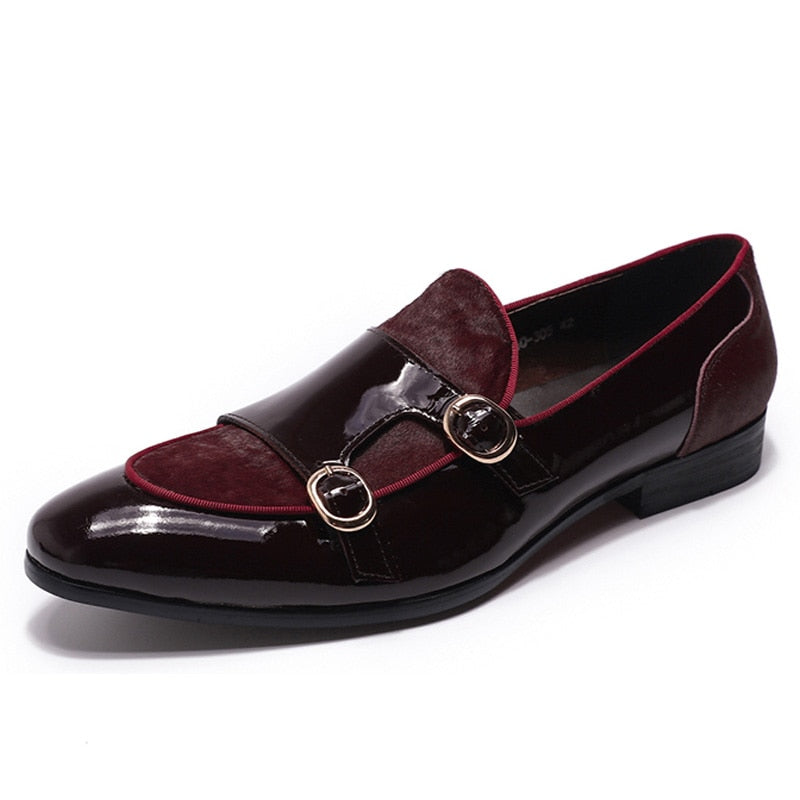 Men's Patent Leather Pointed Toe Slip-On Closure Party Shoes