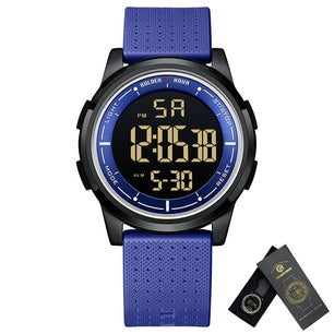 Men's Silicon Digital Buckle Clasp Waterproof Elegant Wrist Watch