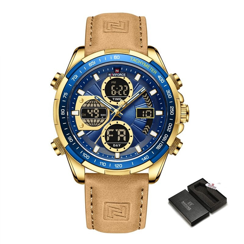 Men's Coated Glass Buckle Clasp Mechanical Round Pattern Watches