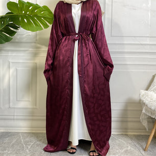 Women's Arabian Polyester Long Sleeves Printed Pattern Abaya