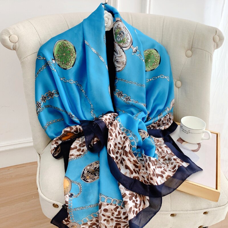 Women's Silk Long Neck Wrap Printed Pattern Casual Wear Scarfs