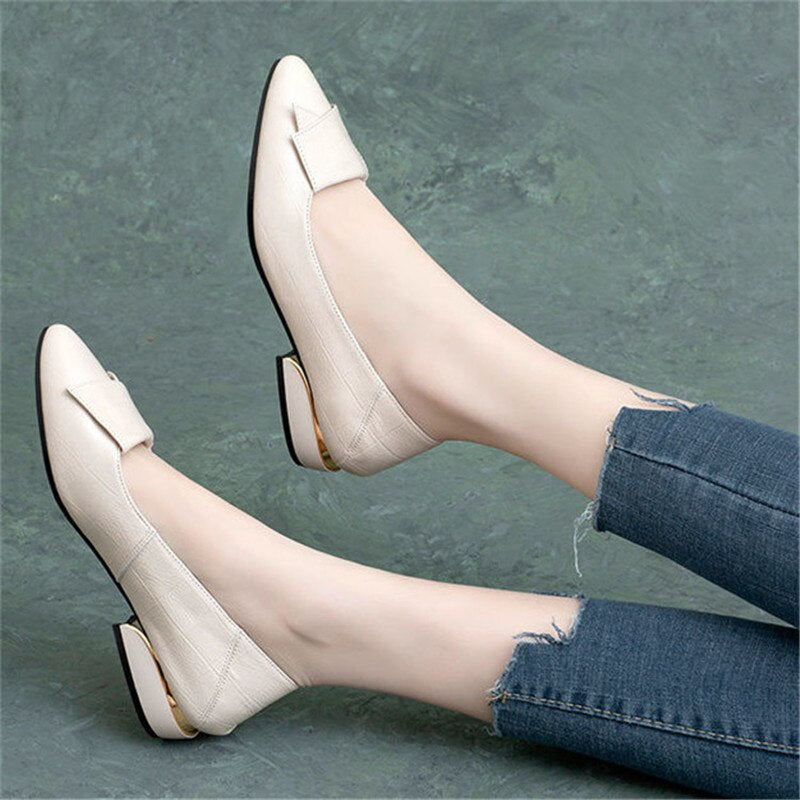 Women's Microfiber Pointed Toe Slip On Closure Solid Casual Shoes