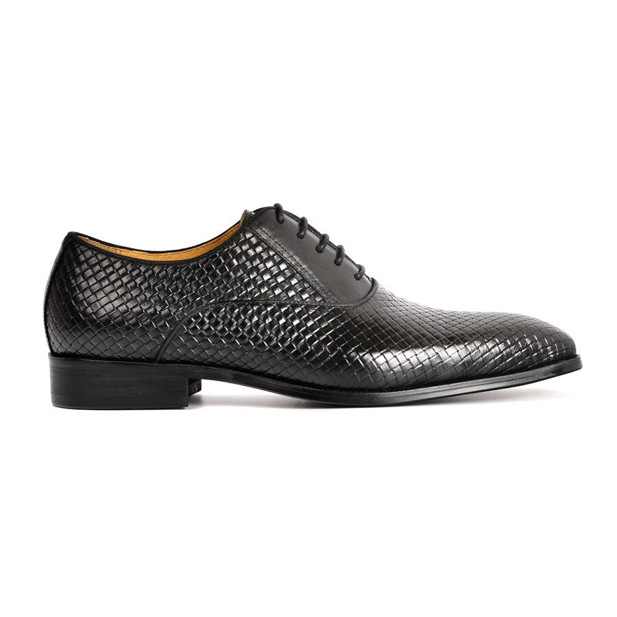 Men's Genuine Leather Pointed Toe Lace-up Closure Luxury Shoes