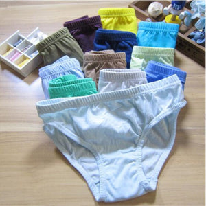 Kid's Boy 12Pcs Cotton Breathable Solid Pattern Underwear Briefs