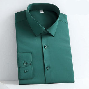 Men's Polyester Single Breasted Full Sleeves Solid Pattern Shirt