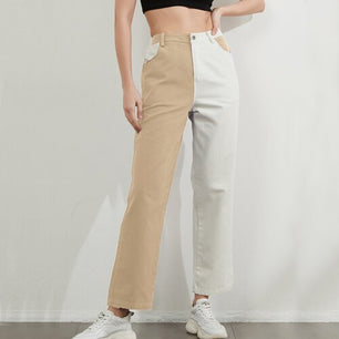 Women's Cotton Zipper Fly Closure Mid Waist Casual Wear Trousers