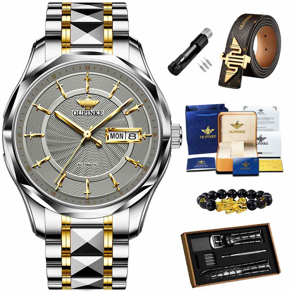 Men's Automatic Stainless Steel Water-Resistant Round Watches