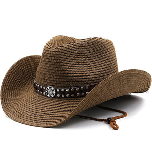 Women's Straw Rivet Pattern Casual Wear Summer Beach Trendy Caps