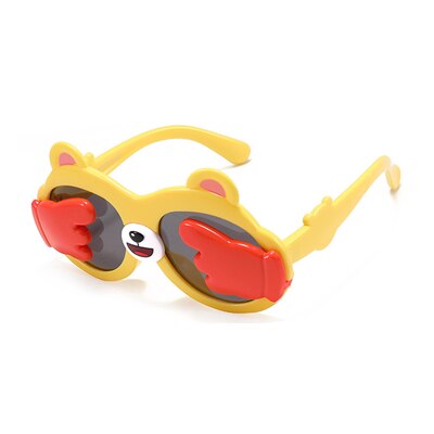 Kid's Acetate Frame Flexible Anti UV Protection Oval Sunglasses