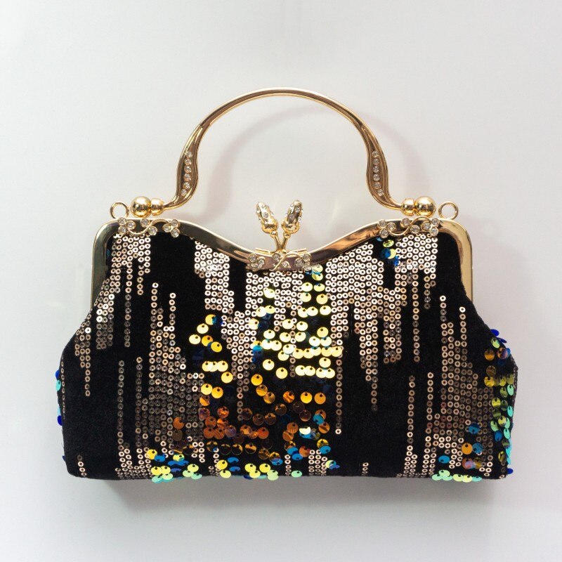 Women's PU Leather Hasp Closure Sequin Pattern Elegant Handbags