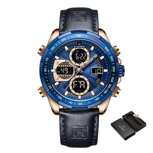 Men's Coated Glass Buckle Clasp Mechanical Round Pattern Watches