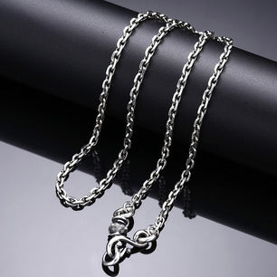 Men's 100% 925 Sterling Silver Link Chain Cross Pattern Necklace