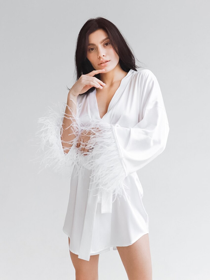 Women's Polyester Three Quarter Sleeves Robes Nightgown Dress