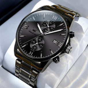 Men's Stainless Steel Folding Clasp Waterproof Luxury Watches