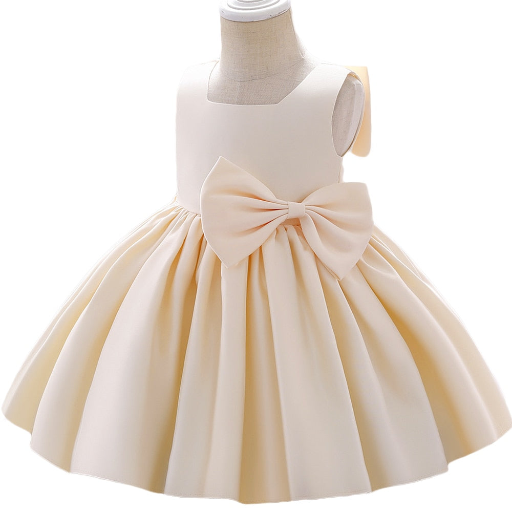 Kid's Polyester Square Neck Sleeveless Princess Wedding Dress