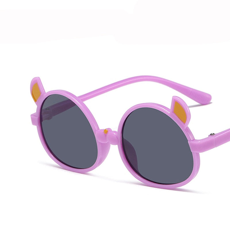 Kid's Resin Frame UV Protection Classic Cartoon Round Sunglasses