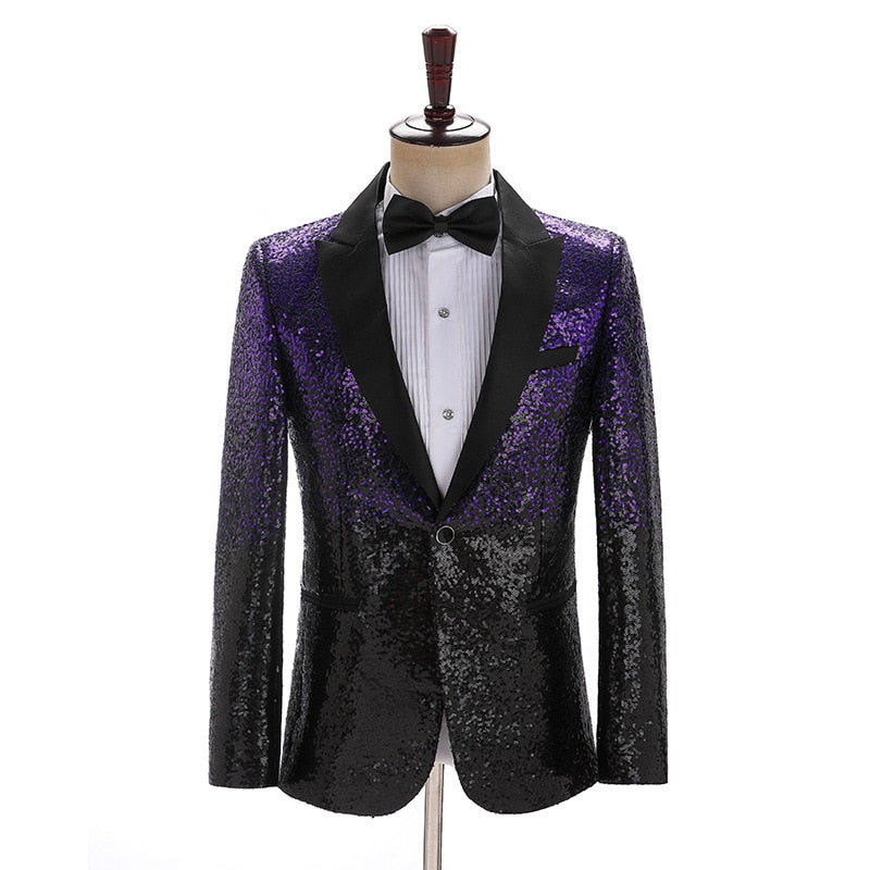 Men's Polyester Full Sleeve Single Button Closure Wedding Blazer