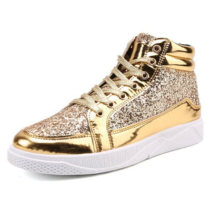 Women's PU High Top Lace-Up Closure Formal Wear Sequins Sneakers