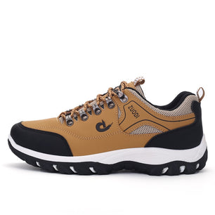 Men's Round Toe PU Breathable Lace-Up Outdoor Casual Wear Shoes