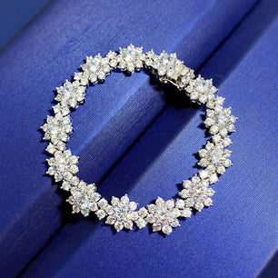 Women's 100% 925 Sterling Silver Trendy Wedding Flower Bracelet