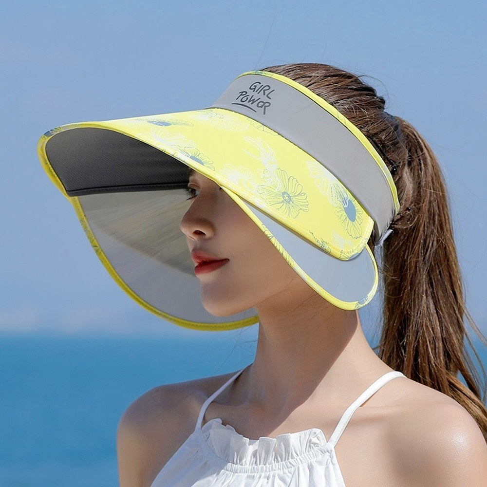 Women's Polyester UV Sun Protection Printed Brim Bucket Hats