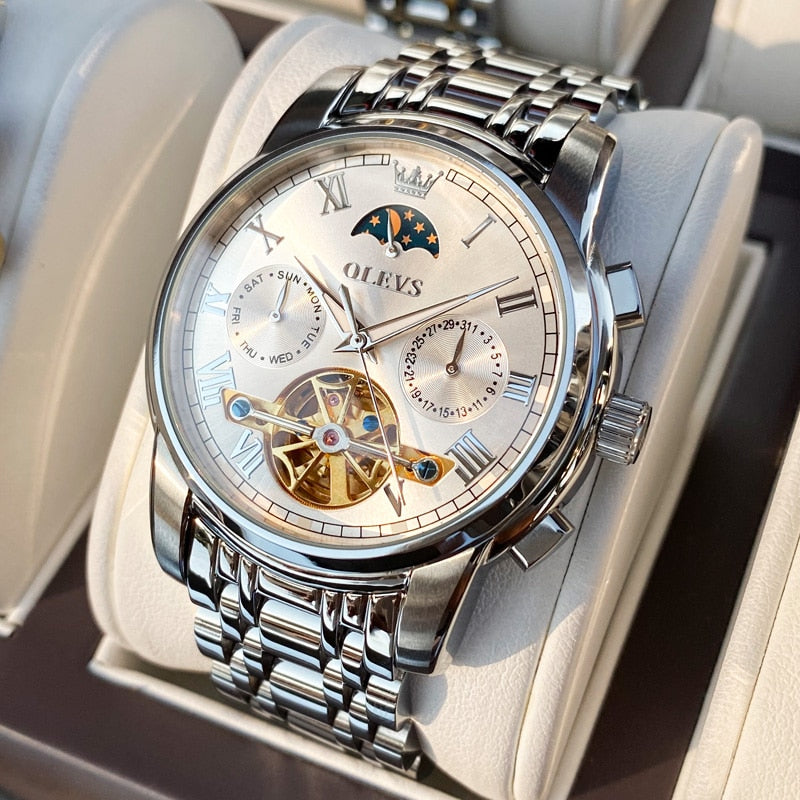 Men's Automatic Stainless Steel Mechanical Luxury Round Watches