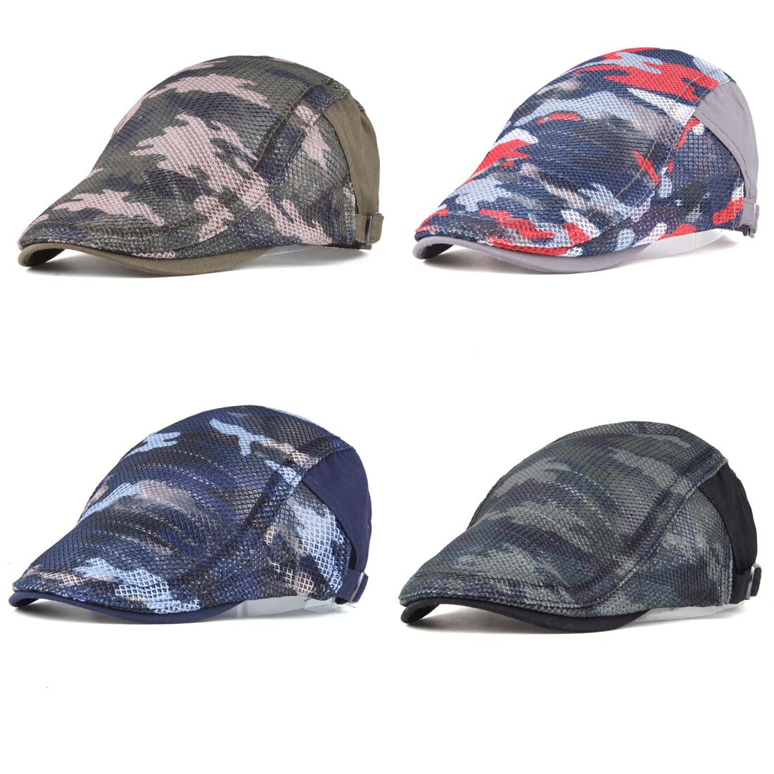 Men's Cotton Adjustable Strap Camouflage Pattern Casual Caps