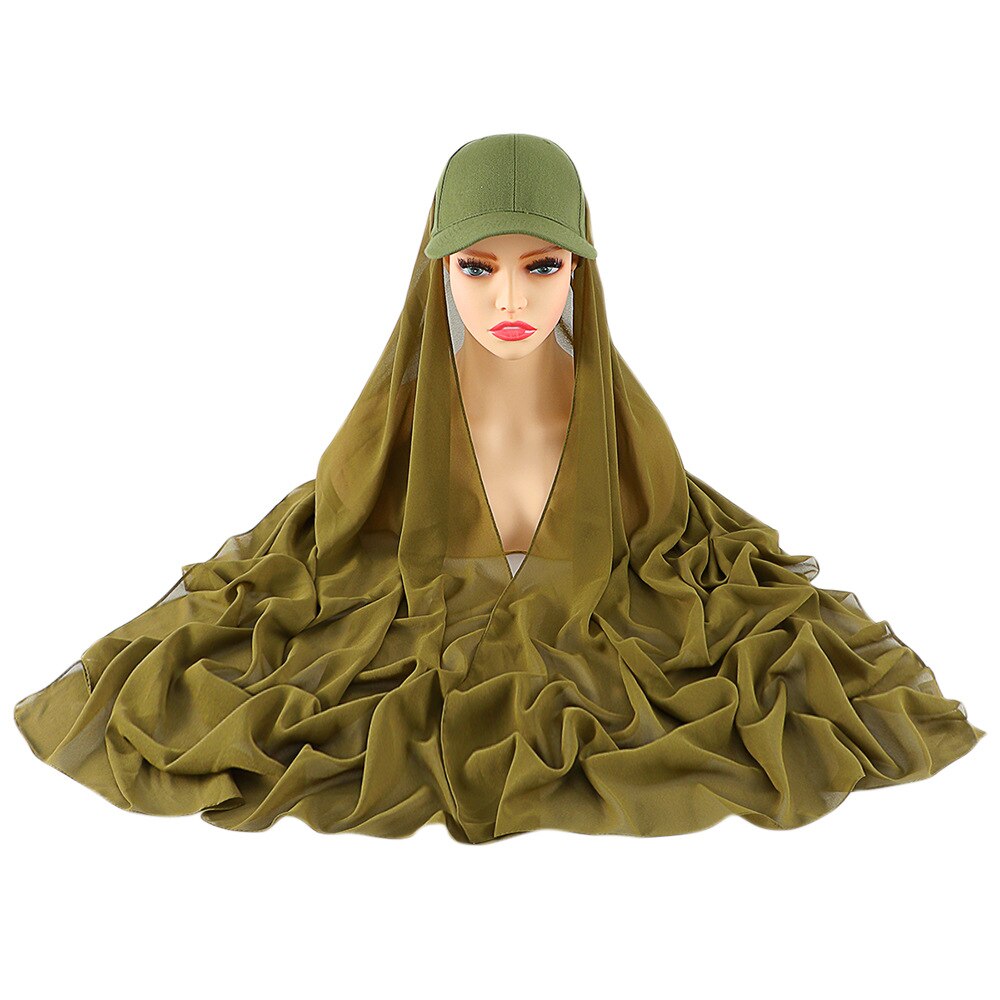 Women's Arabian Polyester Headwear Plaid Elegant Hijabs